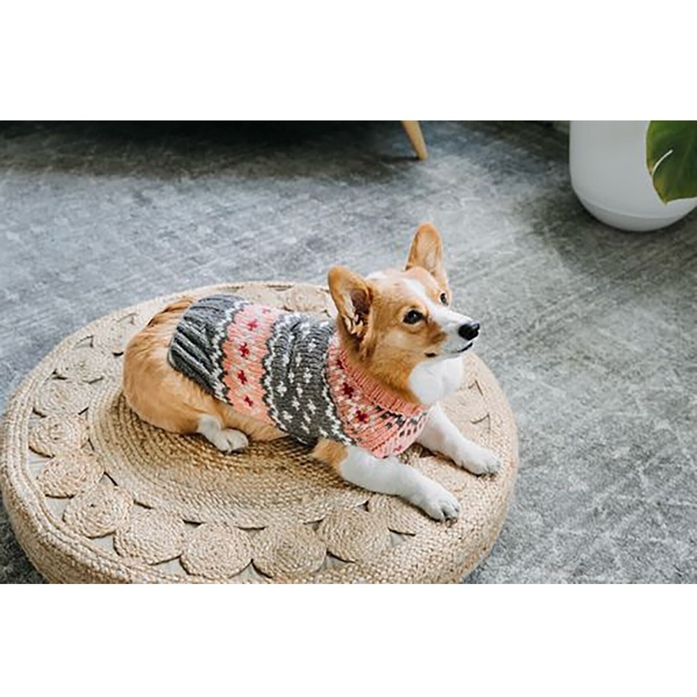 Chilly dog peach fairisle sweater XXS (2-5 lbs)